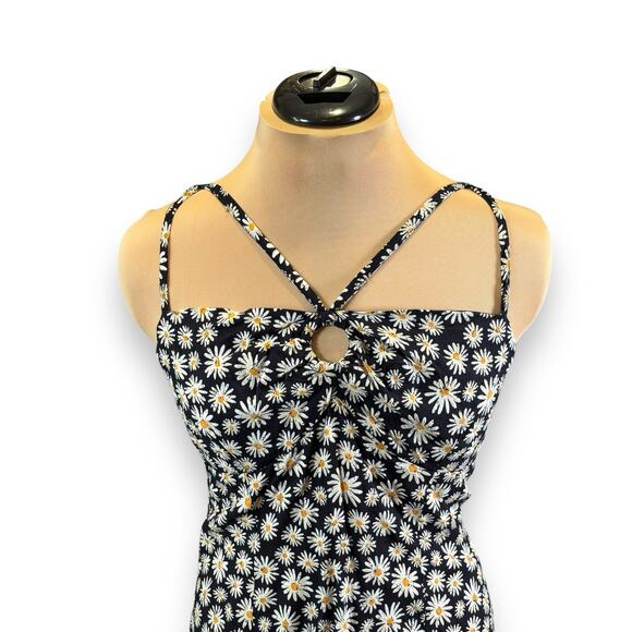 RSQ Strappy Daisy Print Mini Sundress Size XL Smocked Back Floral Fit & Flare - Picture 3 of 7
